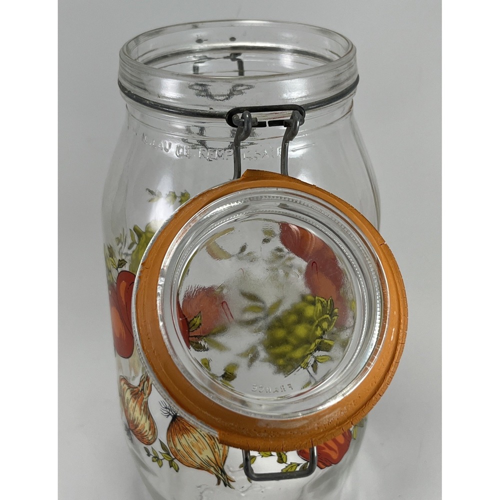 Vintage ARC SPICE of LIFE 2L Glass Jar Canister France Mushroom Cottagecore Boho - Picture 12 of 16